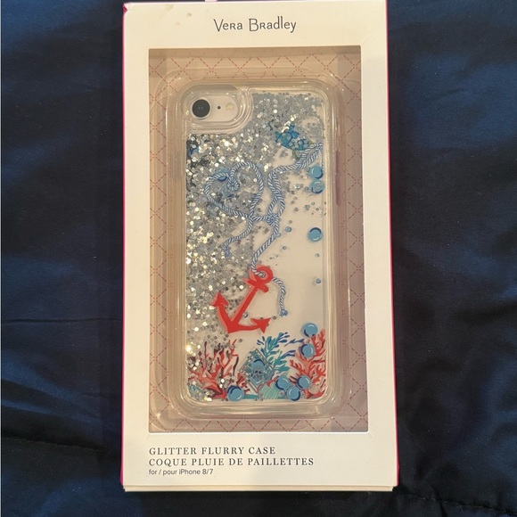 Vera Bradley Glitter Flurry Case – Anchor & Coral Design for iPhone 7/8 – NWT - Picture 4 of 6